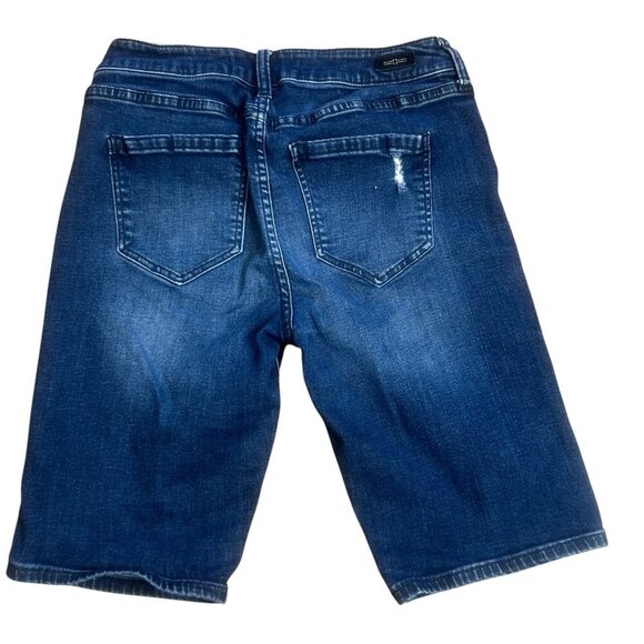 Liverpool The Long Bermuda Dark Wash Jean Shorts Size 4/27 - Picture 3 of 11